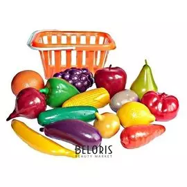 Игровой набор "Фрукты и овощи" в корзине