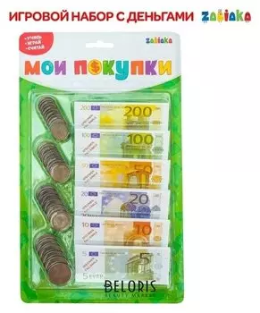 Игровой набор Мои покупки: монеты, бумажные деньги (евро)