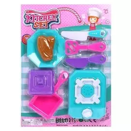 Игровой набор посуды «Геометрия-мини» с плитой