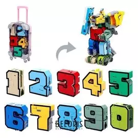 Игровой набор «Робоцифры», трансформируется, в чемодане от 0 до 9, цвет розовый