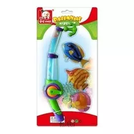 Игровой набор Рыбалка с магнитным спиннингом, сачком и разноцветными заводными рыбками