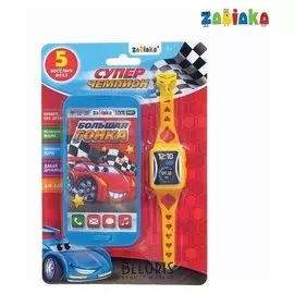 Игровой набор «Супер чемпион»: телефон, часы, русская озвучка, цвет голубой