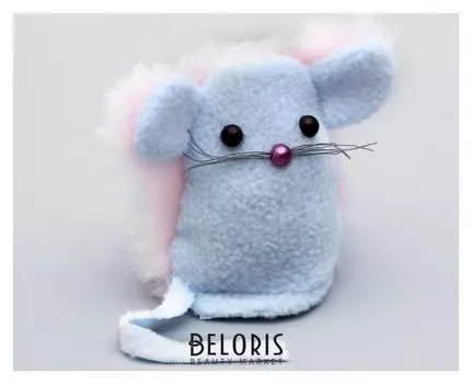 Игрушка для кошачьей мяты "Мышь-ушастик", на липучке, 8 х 7,5 х 1,5 см