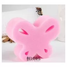 Игрушка для купания детская: губка - мочалка Бабочка