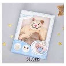 Игрушка для новорождённых Котик + повязка