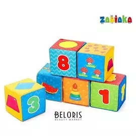 Игрушка мягконабивная, кубики Обучающие 8×8 см, 6 шт.