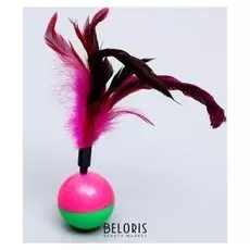 Игрушка-неваляшка для кошек с перьями