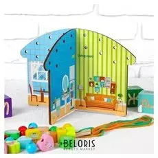 Игрушка развивающая Шнуровка на стенку - Дом