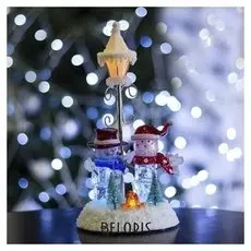 Игрушка световая "Фонарь и два снеговика" (Батарейки не в комплекте) 4 LED