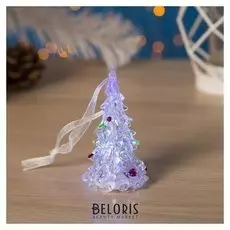Игрушка световая "Ёлочка", 8 см, батарейки в комплекте, 1 Led, Rgb, прозрачная