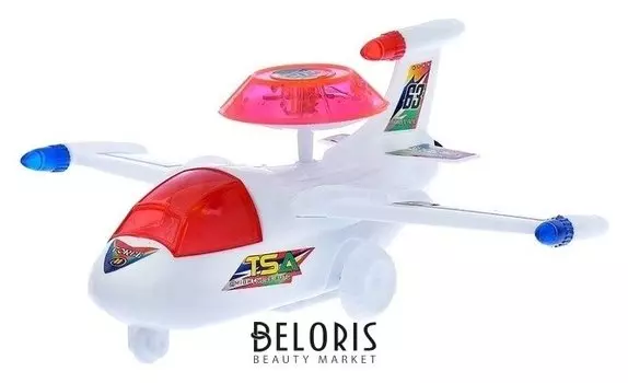 Игрушка заводная на верёвочке Самолёт световые эффекты