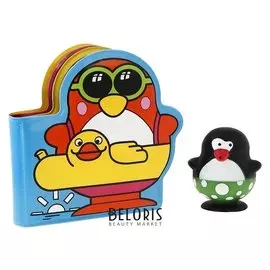 Игрушки для купания Весёлые пингвины с книжкой на присоске