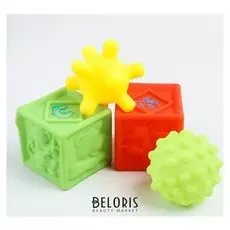 Игрушки для ванны Кубики и мячики набор 4 шт