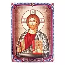 Икона холст "Господь Вседержитель" на подвесе