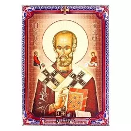 Икона холст "Святитель Николай Чудотворец" на подвесе