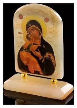 Икона «Владимирская», на подставке, селенит