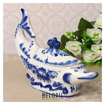 Икорница «Севрюжка», 90 мл, 22х16 см, гжель