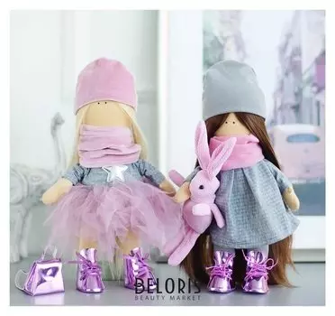 Интерьерные куклы «Подружки вики и ники- на праздник» набор для шитья,15,6 × 22.4 × 5.2 см