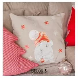 Интерьерные подушки «Новогодний мышонок», набор для шитья 21 х 29,7 см