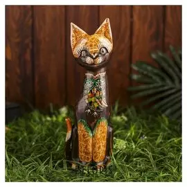 Интерьерный сувенир "Кошка с совой" 30 см