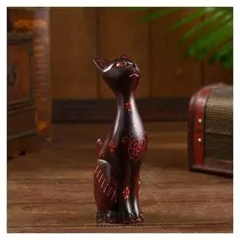 Интерьерный сувенир "Котя" дерево, батик 18 см