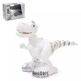 Интерактивный робот Умный Динозавр с подвижным хвостом, ходит, реагирует на касания, работает от батареек