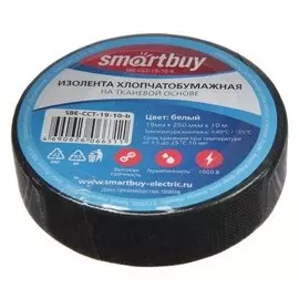 Изолента Smartbuy, ХБ, 10 м, 19х0.25 мм, черная