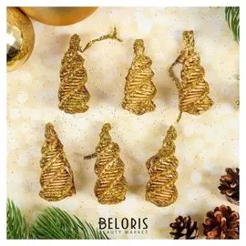 Эко-декор «Сосульки», золото, 6 шт. в наборе