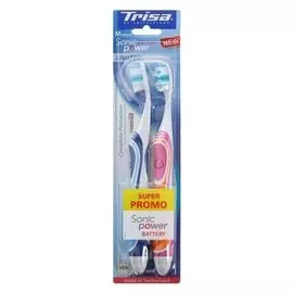 Электрическая зубная щетка Trisa Sonicpower Battery Complete Protection Duo, Medium