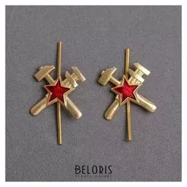 Эмблема «Топографическая служба», пара, металл, цвет золотой