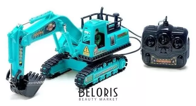 Экскаватор на дистанционном управлении «Строитель», работает от батареек, масштаб 1:18