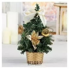 Ёлка декор 20 см снежинка золото