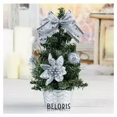 Ёлка декор 20 см снежные шарики серебро