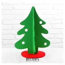 Ёлочка из фетра, на подставке, сборная, размер 30х30х40, цвет зелёный