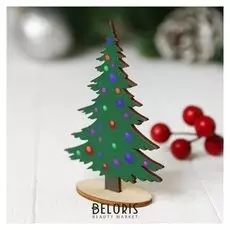 Ёлочка настольная сборная, тёмно-зелёная, размер: 7 × 10 см