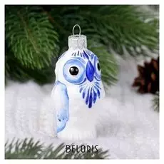 Ёлочное украшение "Синие узоры" сова