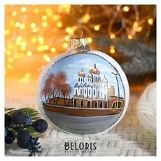Ёлочный шар D-10 см "Храм христа спасителя" ручная роспись
