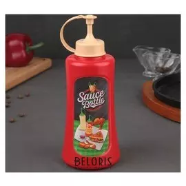 Ёмкость для соуса, цвет красный, светлая крышка