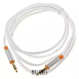 Кабель аудио AUX Defender Jack01-03, Jack 3.5 мм(M)-jack 3.5 мм(m), 1.2 м, белый