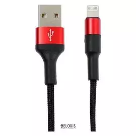 Кабель X26, Lightning - Usb, 2 А, 1 м, чёрно-красный