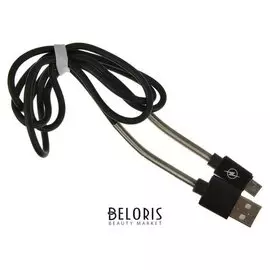 Кабель Krutoff, Microusb - Usb, усиленный разъем, 2.1 А, 1 м, черный