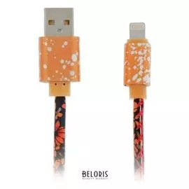 Кабель Luazon, Lightning - Usb, 2.4 A, 1 м, оплётка экокожа
