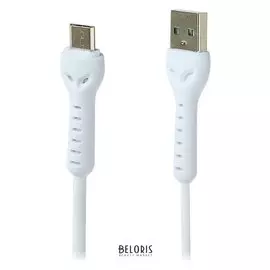 Кабель Luazon, Micro USB - Usb, 1 А, 1 м, усиленный штекер, белый