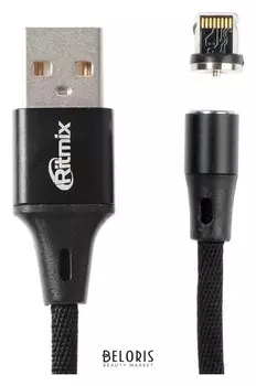 Кабель Ritmix Rcc-522, Lightning - Usb, магнитный коннектор, 2 А, 1 м, черный