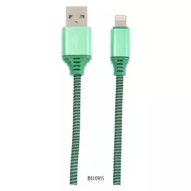Кабель Smartbuy, Lighting - Usb, 2 А, нейлоновая оплётка, 1 м, зеленый