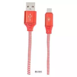 Кабель Smartbuy, Micro USB - Usb, 2 А, нейлоновая оплётка, 1 м, красный