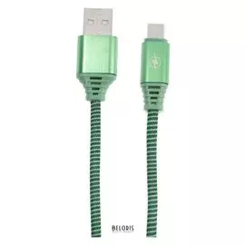 Кабель Smartbuy, Micro USB - Usb, 2 А, нейлоновая оплётка, 1 м, зеленый