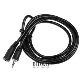 Кабель-удлинитель аудио Defender Jack02-05, Jack 3.5 мм(M)-jack 3.5 мм(f), 1.5 м, чёрный