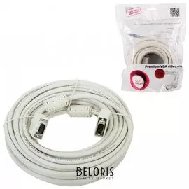 Кабель VGA, 10 м, GEMBIRD, 2 фильтра, для высокоскоростной передачи аналогового видео