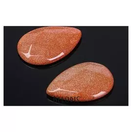 Кабошон "Авантюрин коричневый" капля граненая 18*25мм (Набор 2шт)